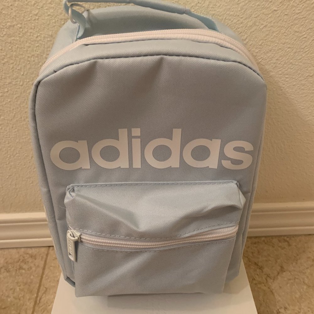 Adidas Santiago Insulated Lunch Bag Kit Sky Tint White Onix 3 Stripes BTS School